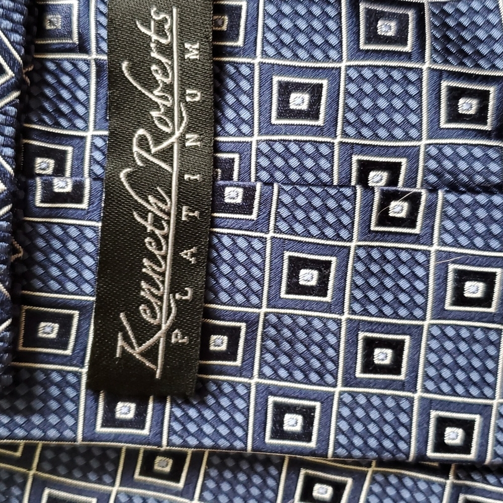 Kenneth Robert's platinum silk necktie - Picture 3 of 6